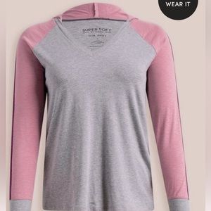 Vintage Super Soft Slub Varsity Stripe Hoodie by Torrid size 2